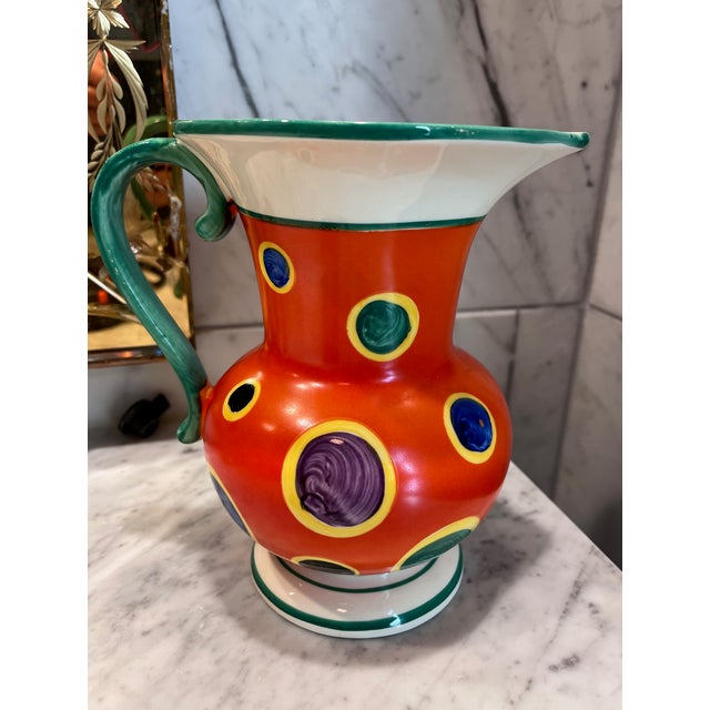 1930s Lostro Czechoslovakian Hand Painted Pitcher For Sale In Saint Louis - Image 6 of 8
