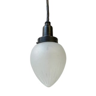 Scandinavian Art Deco Drop Shaped Pendant Lamp in Opaque Glass, 1930s For Sale