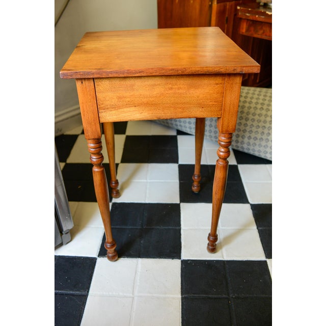 Antique American Sheraton Maple One Drawer Stand C. Mid 19th Century For Sale - Image 13 of 13