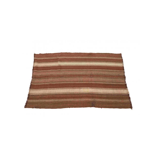 Vintage handwoven natural wool kilim rug from Kars region of Turkey. Approximatelly 50-60 years old. In very good...