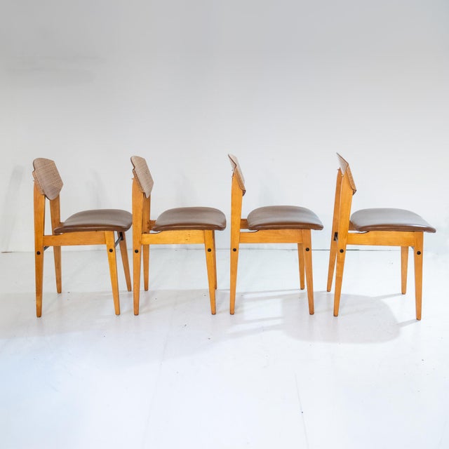 Mid- Century Modern Dining Chairs in Scandinavian Style, Italy 1960s Unique set fo four dining chairs chairs characterized...