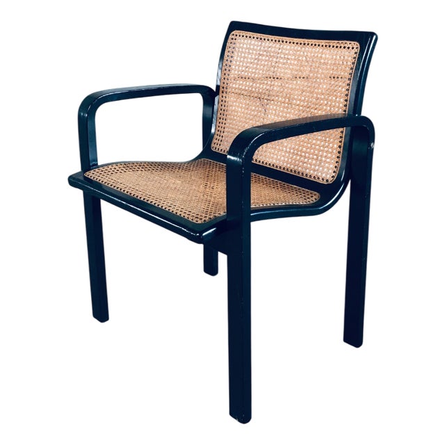Italian Design Bentwood & Webbing Armchair, 1970s For Sale