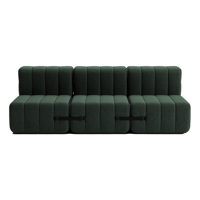 Curt Modular Set - Flexible 3-Seater - Dama - 0061 (Dark Green) by Ambivalenz, Set of 6 For Sale
