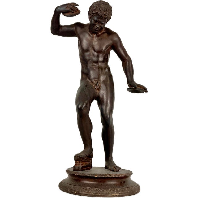 19th Century Italian Grand Tour Bronze Sculpture of the Dancing Satyr With Cymbals For Sale - Image 5 of 12
