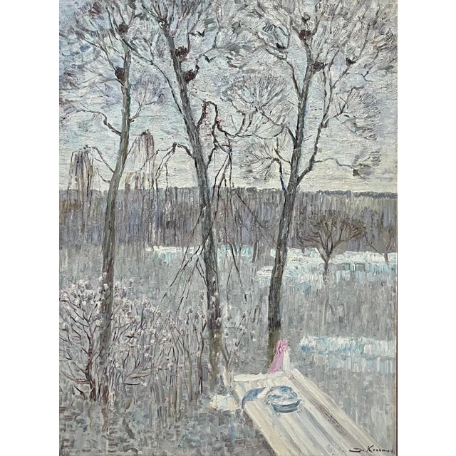 Dmitrij Kosmin, Flooded Forest in Gray and Purple, 1994, Oil Painting For Sale - Image 6 of 6