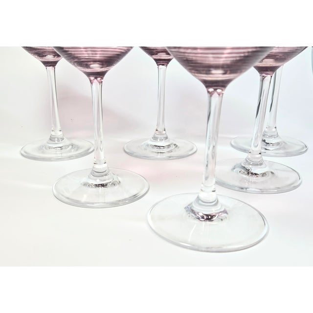 Purple Garnet Twirl Stölze- Lausitz Goblets- Set of Six For Sale - Image 8 of 12