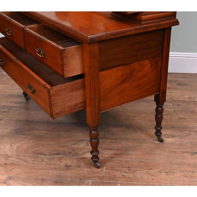 Antique Art Nouveau Edwardian Dressing Table in Mahogany, 1900 For Sale - Image 3 of 6