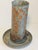 Vintage Purina Dog Tube Feeder galvanized metal , in 3 pcs, great rustic decor.