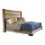 Thom Filicia, Modern King Size Bed Frame, Low Profile, Upholstery, Walnut For Sale