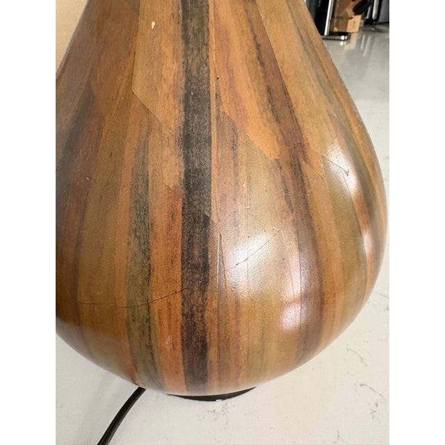 Mid Century Modern Style Slender Brown Table Lamp For Sale - Image 4 of 8