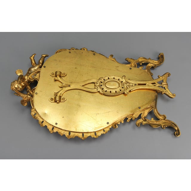 Rococo French Gilt Bronze Desktop Mirror with Cherub and Bird, 1890s For Sale - Image 17 of 18