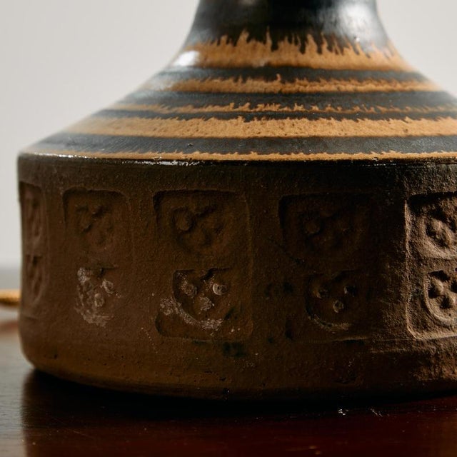 Beige Vintage Ceramic Table Lamp by Per Engstrøm, 1970s For Sale - Image 8 of 9