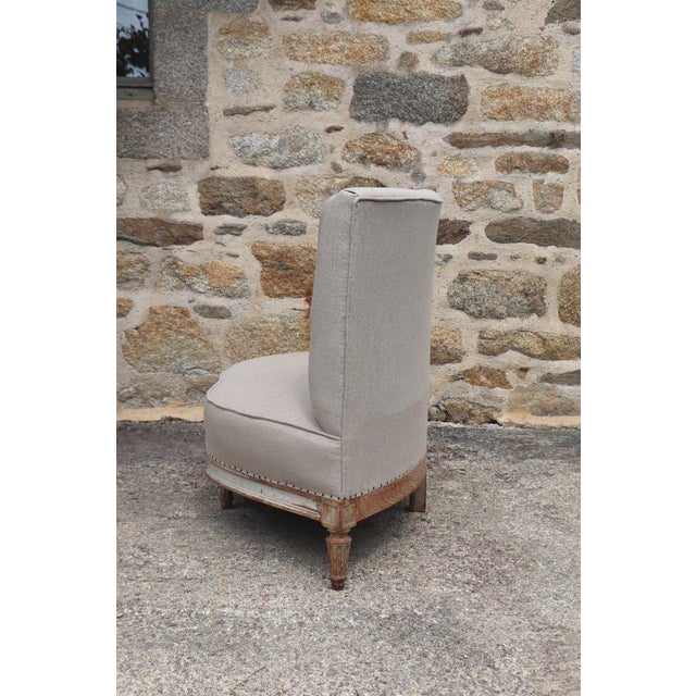 Wood 19th Century French Napoleon III Benches in Natural Linen, Set of 2 For Sale - Image 7 of 11