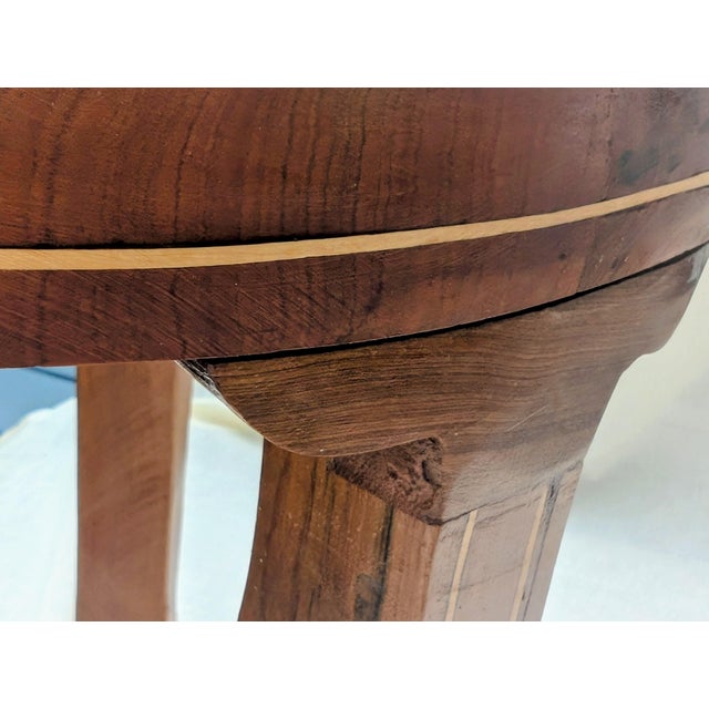 Antique Syrian Marquetry Side Table – Damascus Hand-Inlay With Raw Mother-of-Pearl, C. 1910–1930s For Sale - Image 9 of 14