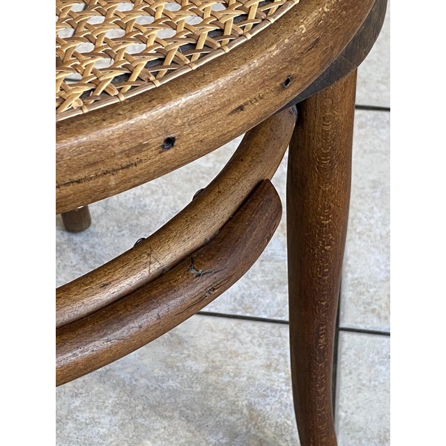 Bistro-Style Desk Chair in Bentwood with Cane Seat, 1930s For Sale - Image 4 of 18