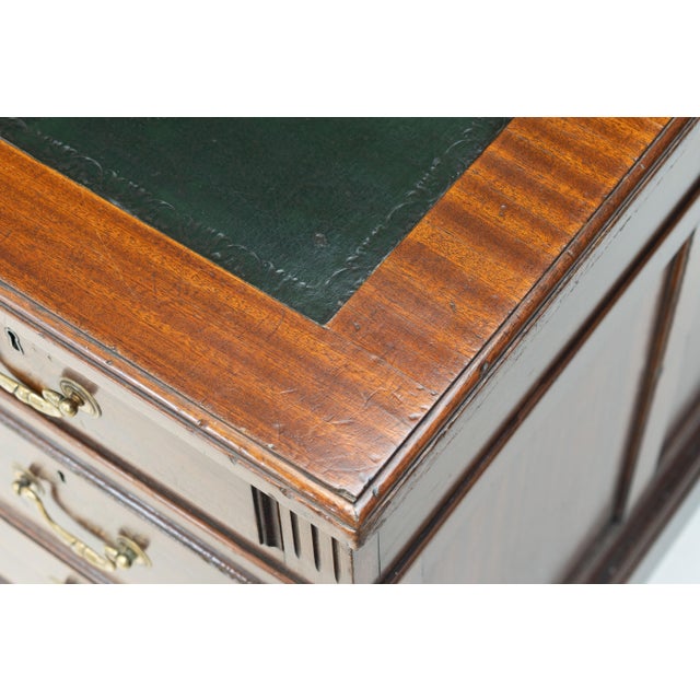 Wood Antique Pedestal Desk in Mahogany, 1900 For Sale - Image 7 of 10