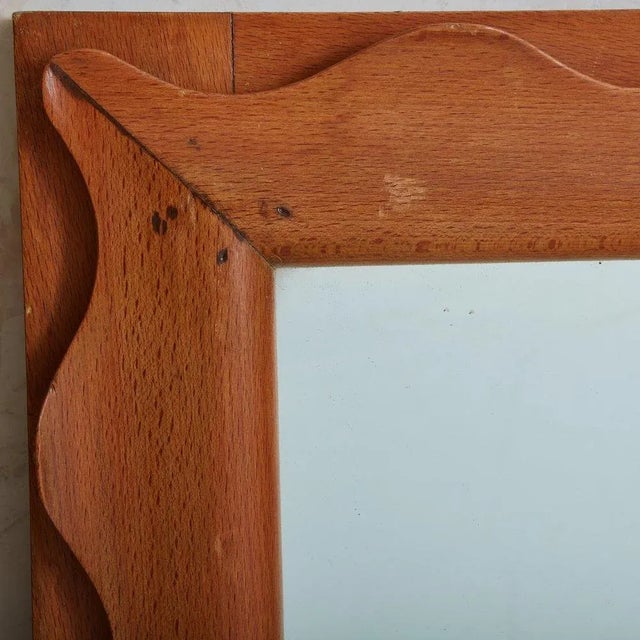 Wood Wood Frame Squiggle Mirror, Italy 1970s For Sale - Image 7 of 13