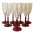 Red Stemmed Champagne Glasses - Set of 8 For Sale