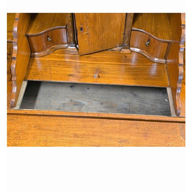 18th Century Dutch Bombe Slant Front Secretary Desk in Pine For Sale - Image 4 of 10