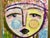Contemporary Contemporary Paintings by CL Auker, Mixed Media Colorful Face Triptych on Paper For Sale - Image 3 of 15