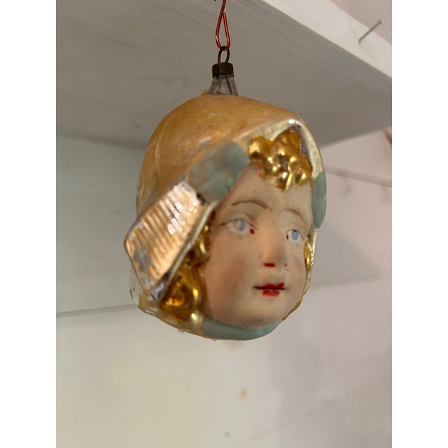 German mercury thin glass “Dutch Girl” Christmas ornament. Hand painted and finely detailed.