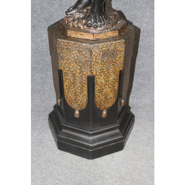 Italian-Made Nubian Blackamoor Carved Wood Polychromed Figures on Pedestals For Sale - Image 14 of 14