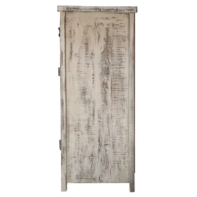 Wood 1940s 72 Inch Wide Distressed Gray Sideboard Buffet | Extra Long Farmhouse Credenza With Storage & Drawers | Solid Mango Wood 4 Door Cabinet For Sale - Image 7 of 7