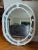 Hollywood Regency 1970s Hollywood Regency Oval White Lacquered Hanging Mirror For Sale - Image 3 of 8