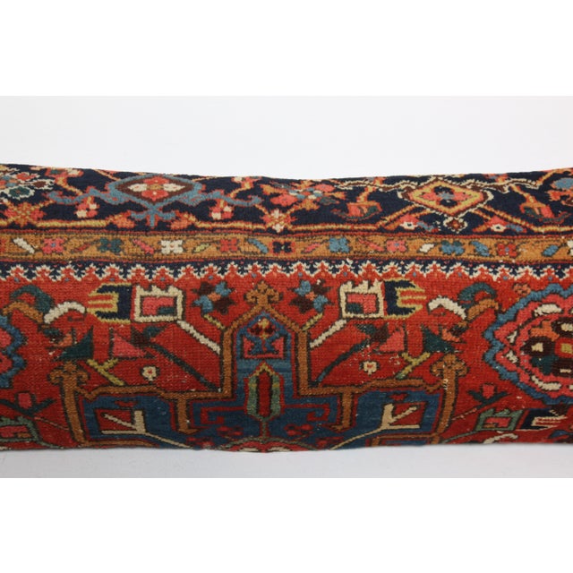 Early 20th Century Antique Multi Color Tones Persian Lumbar Rug Pillow Cover -15'' X 47'' For Sale - Image 5 of 12