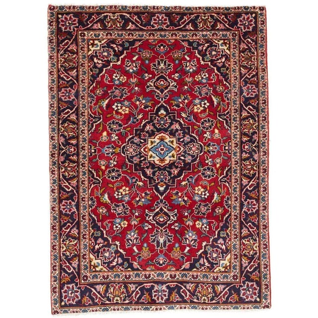 Kashan Rug | Size: 97 x 134 cm | Knot density: approx. 200.000 knots/m² | Material: 100% virgin wool (pile), 100% cotton...