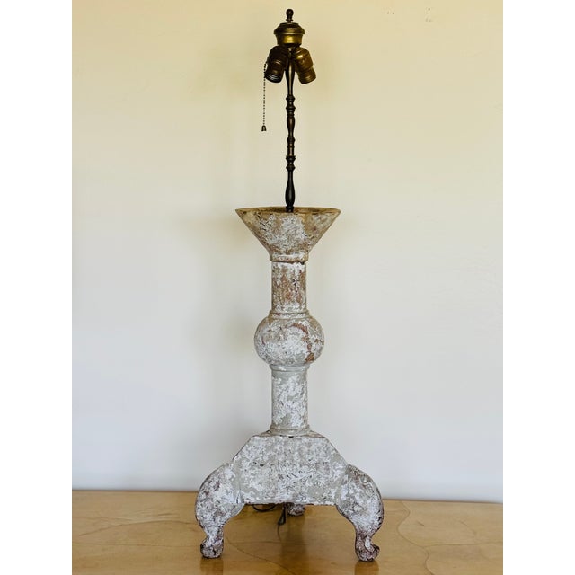 Early 19th Century Swedish Gustavian Wooden Altar Stick Lamp For Sale - Image 15 of 17