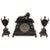 French Bronze and Marble Egyptian Inspired Clockset For Sale - Image 11 of 11