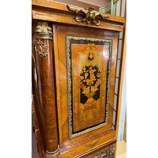 A Late 18th Century Dutch Mahogany and Floral Marquetry Cabinet on Stand, For Sale In West Palm - Image 6 of 18