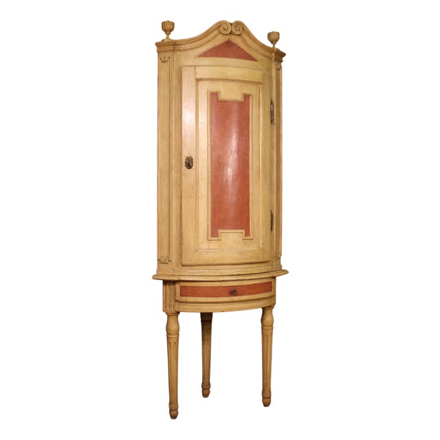 Antique 18th Century Louis XVI Lacquered Corner Cabinet, 1780s For Sale