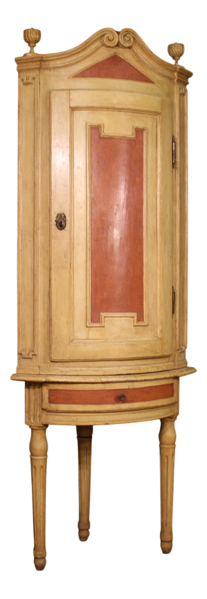 Antique 18th Century Louis XVI Lacquered Corner Cabinet, 1780s