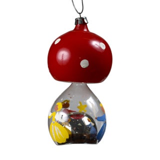 Hand-Painted Double-Blown Mushroom-Shaped Christmas Bauble, Germany, Early 1900s For Sale