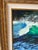 Abstract ocean painting. Framed in a gold frame with and signed on back. Dated, 2024.