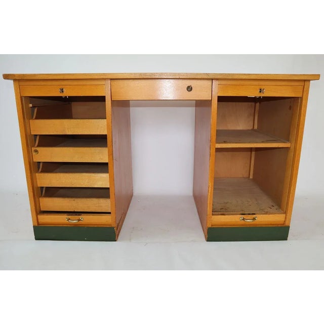 1960s Mid-Century Wooden Roller Desk, 1960s For Sale - Image 5 of 12