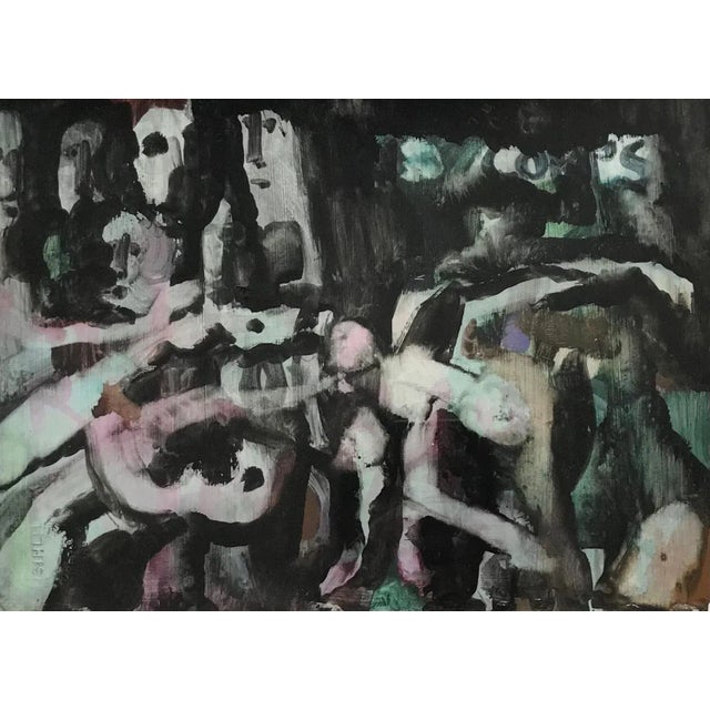 Olga Reiwald, Green and Pink, Watercolor For Sale - Image 9 of 9