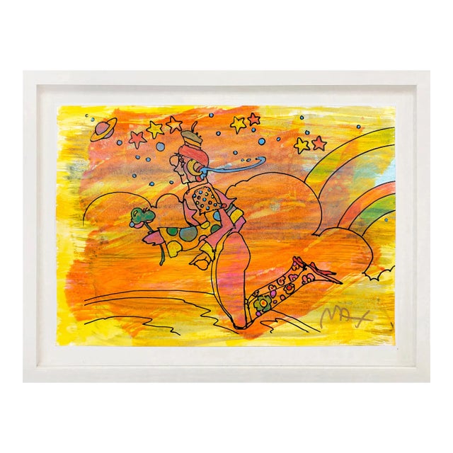 Cosmic Flyer (Framed, Original Mixed Media on Paper) For Sale