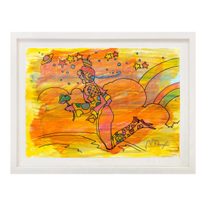 Cosmic Flyer (Framed, Original Mixed Media on Paper)
