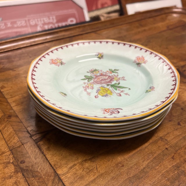 English Antique Adams Calyxware Chelsea Sprays Plates - Set of 6 For Sale - Image 3 of 7