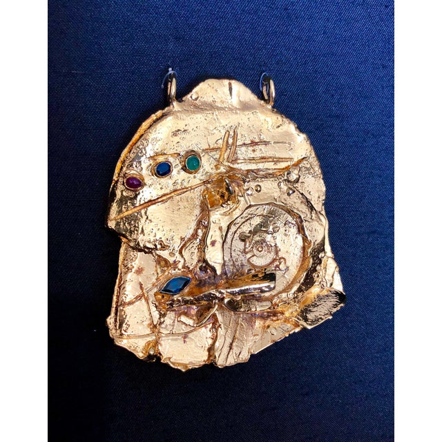 Igael Tumarkin, Gilt Bronze Sculpture Brooch Wearable Art Israeli Tumarkin Abstract Surrealist, c.1960s-1970s For Sale - Image 14 of 14