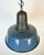 Blue Industrial Blue Enamel Factory Lamp with Cast Iron Top, 1960s For Sale - Image 8 of 18