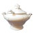 1960s Bordallo Pinheiro White Pear Soup Tureen 3 Piece Set With Ladle and Lid Portugese Majolica For Sale