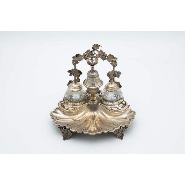 Silver Inkwell Embossed with Curls and Vine Leaves For Sale - Image 6 of 6