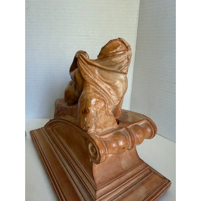 Pair of Vintage Italian Reclining Nude Figural Bookends in Terracotta Finish For Sale - Image 14 of 16