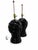 Vintage 1980s Postmodern Black Glazed Ceramic Table Lamps — Pair For Sale - Image 9 of 9
