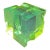1960s Mid-Century Optical Light and Space Sculpture Green Lucite Cube Attributed to Roz Stroll For Sale