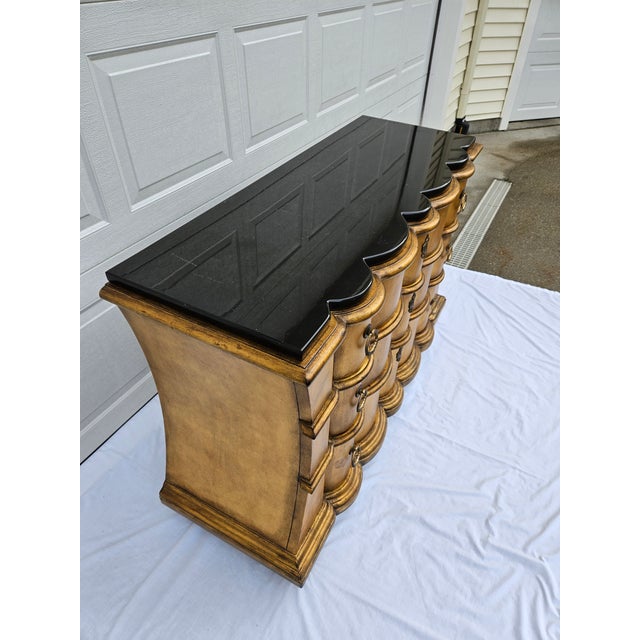 Gold Leaf or Gilt Scalloped Front Chest of Drawers For Sale - Image 10 of 18